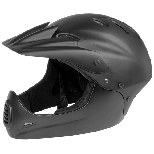 фото Шлем freeride/dh/bmx fullface abs hard shell суперпрочн.17отв. черный m-wave, цвет черный матовый, размер 54-58