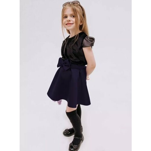 фото Школьная юбка olliri, размер 98, черный, синий
