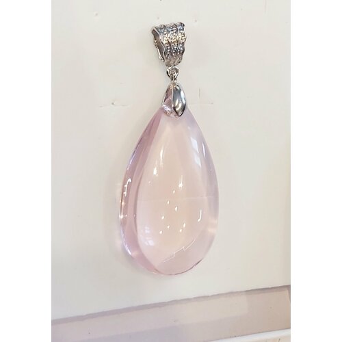 фото Колье кулон из стекла "розовая мечта", стекло, серебряный, розовый galaartbiju