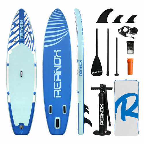 фото Надувная серфинг доска sup board tourus reanox rx-b01 2023 (335х84х15 см) с рюкзаком, веслом, насосом и страховочным лишем