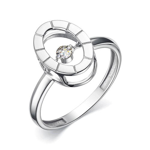 фото Кольцо diamant online, белое золото, 585 проба, бриллиант, размер 19, бесцветный