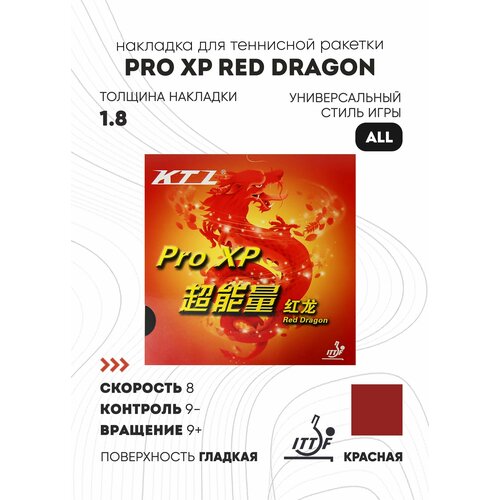 фото Накладка ktl pro xp red dragon (цвет красный, толщина 1.8) lkt