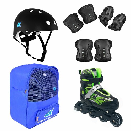 фото Роликовые коньки, шлем, защита set fantom green xs sport collection