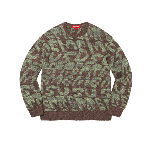 фото Свитер supreme stacked sweater, размер m, хаки, коричневый