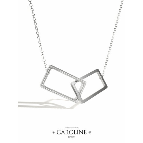 фото Колье caroline jewelry, длина 47 см., серебряный