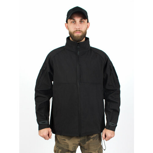 фото Куртка без капюшона softshell цвет черный (размер: 2xl) kamukamu