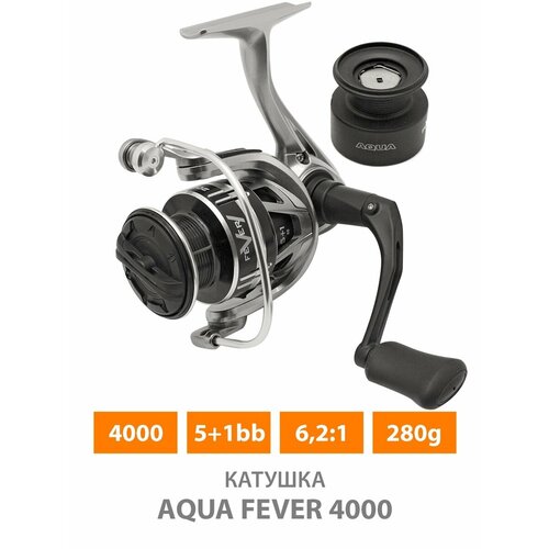 фото Катушка рыболовная безынерционная fever 4000 (5+1bb) aqua