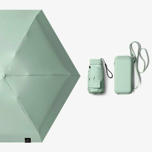 фото Мини-зонт зеленый, бирюзовый
