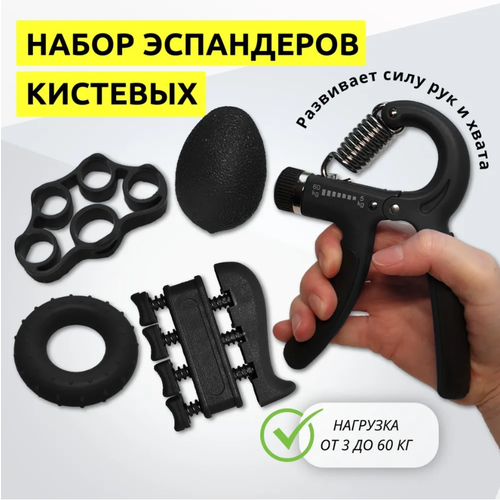 фото Набор кистевых эспандеров , черный протеос