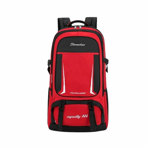 фото Рюкзак городской туристический 80 литров красный походный повседневный спортивный рюкзак нет бренда