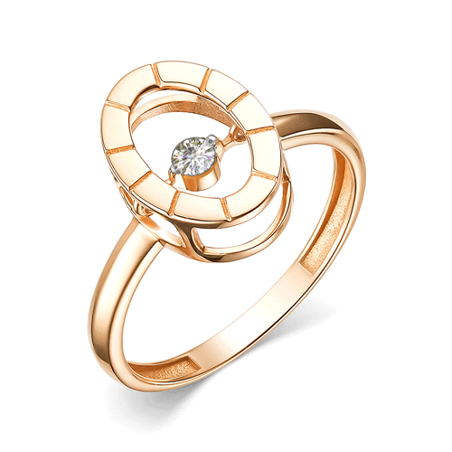 фото Кольцо diamant online, золото, 585 проба, бриллиант, размер 18, бесцветный