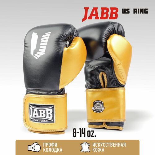 фото Перчатки бокс.(иск. кожа) jabb je-4081/us ring черный/золото 12ун.