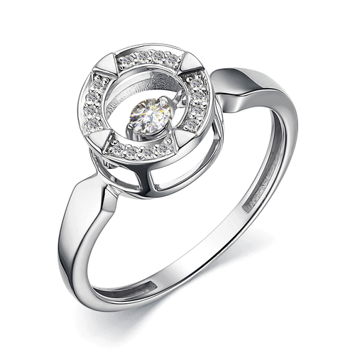 фото Кольцо diamant online, белое золото, 585 проба, бриллиант, размер 17.5, бесцветный