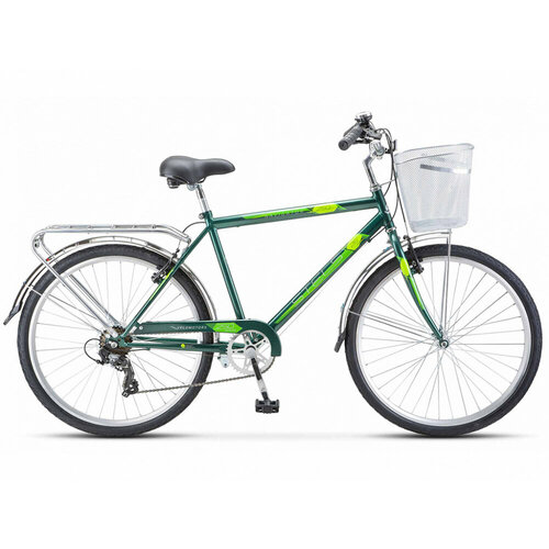 фото Stels велосипед стелс navigator 250 v + корзина (рама 19", зеленый)