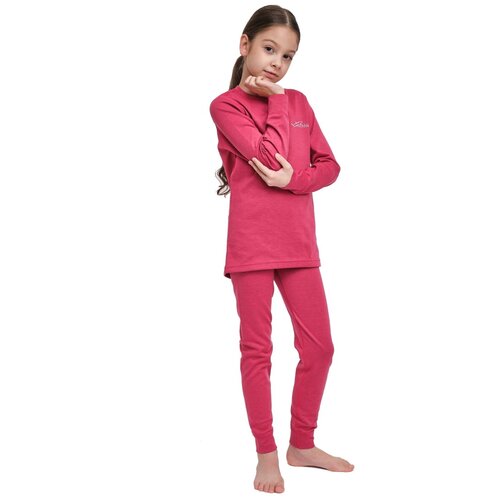 фото Термобелье детское зимнее для спорта влагоотводящее для прогулок комплект термобелья для девочек katran луффи (+5с до - 25с), розовый, размер: 80-86