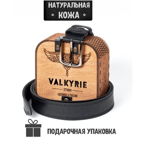 фото Ремень valkyrie studio, натуральная кожа, металл, размер 120, длина 120 см., черный