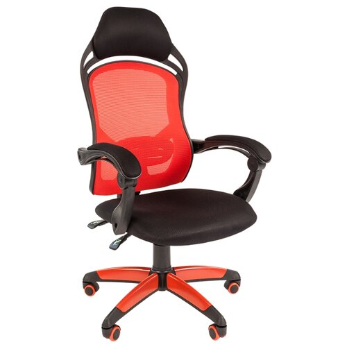 фото Компьютерное кресло Chairman GAME 12 игровое, обивка: текстиль, цвет: черный/красный