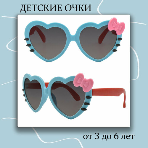 фото Солнцезащитные очки , сердце, оправа: пластик, для девочек, белый miscellan