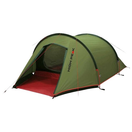 фото Компактная треккинговая палатка high peak «kite 3», зелёный/красный