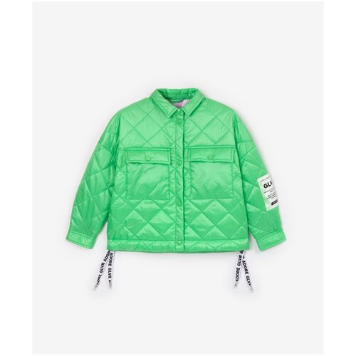 фото Куртка демисезонная из плащовки зеленая gulliver, для девочек, размер 122, мод 12302gmc4104