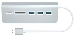 USB-концентратор Satechi Aluminum USB 3.0 Hub & Card Reader, разъемов: 3
