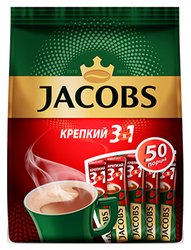 Растворимый кофе Jacobs 3 в 1 Крепкий, в стиках