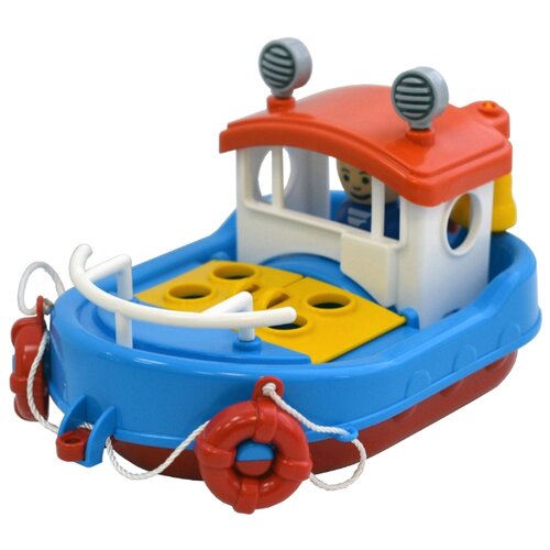 фото Лодка форма детский сад - ботик дельфин (с-120-ф) 21.5 см синий/красный