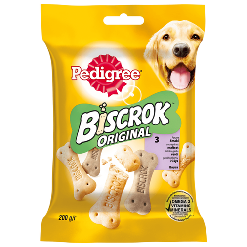 фото Лакомство для собак Pedigree Biscrok бисквитные косточки ассорти, 200 г