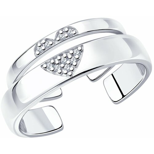 фото Кольцо diamant online, серебро, 925 проба, фианит, размер 17.5