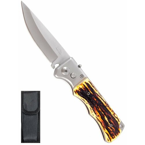 фото Складной автоматический нож pirat 513, пластиковая рукоять, чехол, длина клинка: 8,7 см