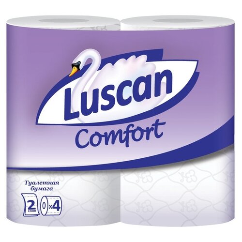 Туалетная бумага LUSCAN Comfort 2-слойная белая (8 рулонов в упаковке)