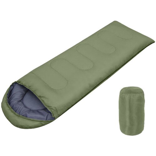 фото Спальный мешок kaisi outdoor ((180+30)x75 см) спальник туристический (200 г/м², 0.95 кг) зеленый