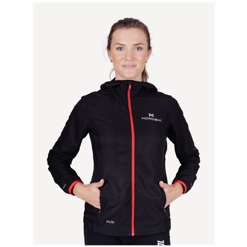 фото Женская куртка для бега nordski run (48/l, черный)