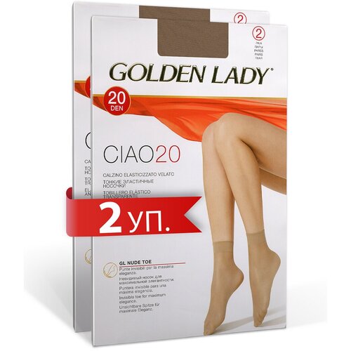 фото Женские носки golden lady средние, 20 den, размер 0 (one size) , бежевый