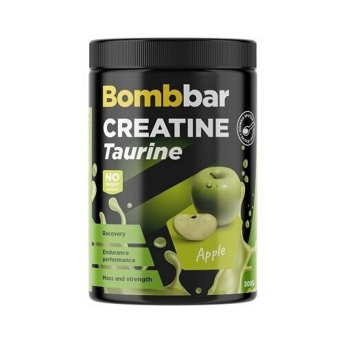 фото Creatine taurine bombbar pro / коктейль креатин + таурин, зеленое яблоко (300г)