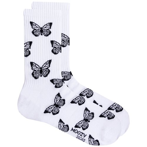 фото Бабочки mogzy | носки мужские с принтом высокие черные, размер 36-40