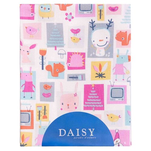 фото Daisy простыня на резинке мультяшки 120х60 см розовый
