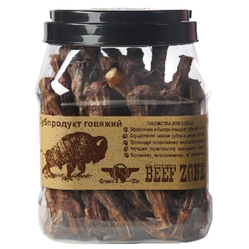 фото Лакомство для собак green qzin beef zone, говяжий рубец 6", 25 шт. в уп.