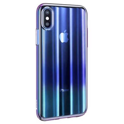 фото Чехол-накладка baseus aurora case для apple iphone xs transparent blue