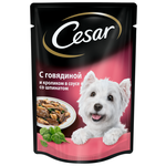 Влажный корм для собак Cesar кролик, говядина, со шпинатом 100 г (для мелких пород) - изображение
