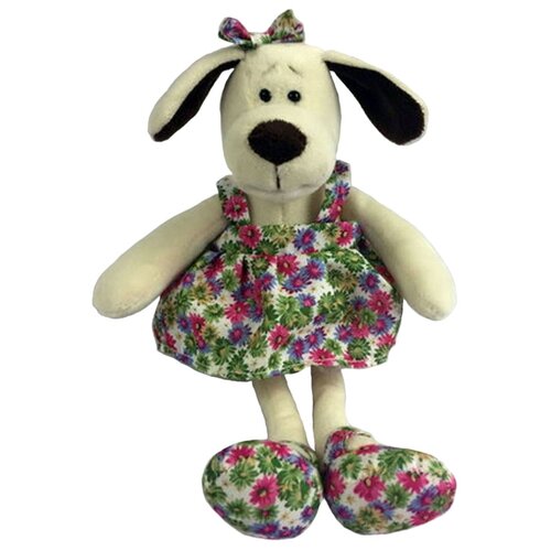 фото Мягкая игрушка abtoys собака в платье с цветами 16 см