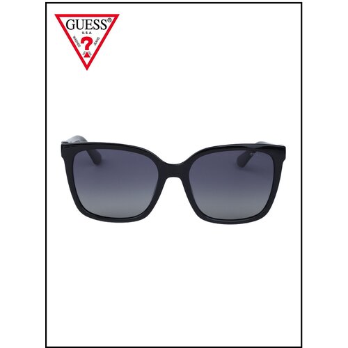 фото Солнцезащитные очки guess, квадратные, оправа: пластик, поляризационные, градиентные, с защитой от уф, для женщин, черный