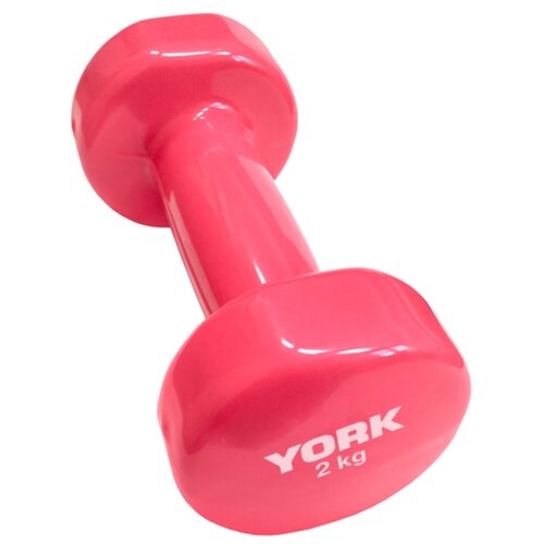 фото Гантель цельнолитая York Fitness DBY100 B26317p 2 кг розовая