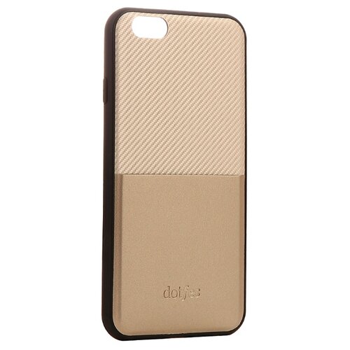 фото Чехол-накладка dotfes g02 carbon fiber card case для apple iphone 6 plus/iphone 6s plus золотой