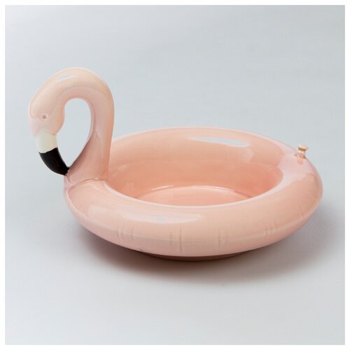 фото Миска сервировочная керамическая "floatie flamingo", цвет: розовый doiy