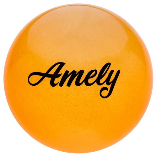 фото Мяч для художественной гимнастики amely agb-102 оранжевый с блестками