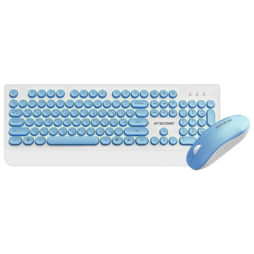 фото Универсальный беспроводной набор клавиатура + мышь smart line km39 w голубая jet.a