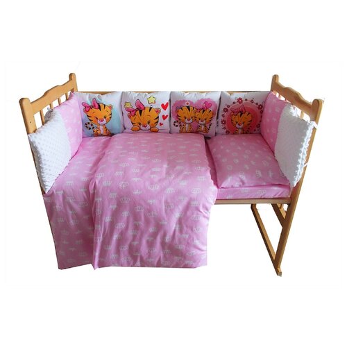 фото Valena комплект в кроватку Тигрята (4 предмета) розовый