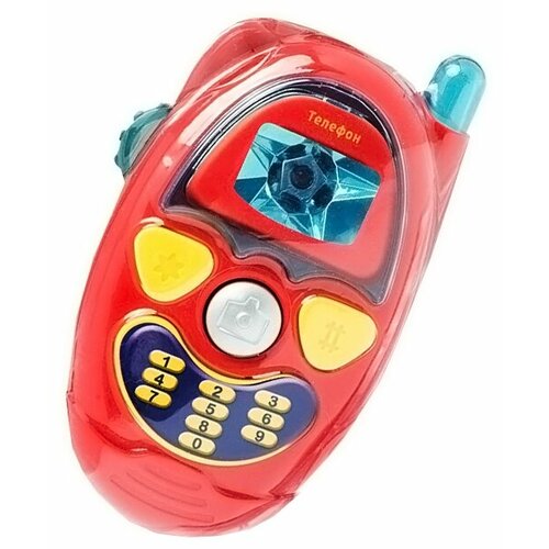 фото Интерактивная развивающая игрушка умка телефон "песня а. шаинского" красный