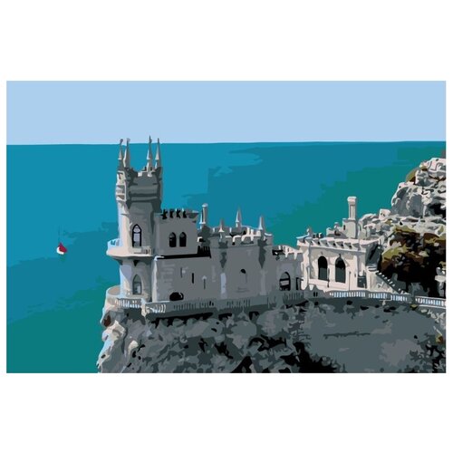 фото Картина по номерам живопись по номерам "замок над морем", 40x60 см